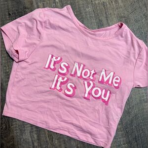 SHEIN Pink Short Sleeve Tee Casual Graphic